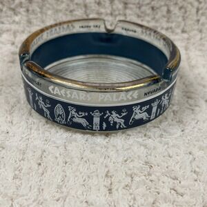 Vintage 1960s Caesars Palace Las Vegas Glass Ashtray Roman Theme Casino Souvenir